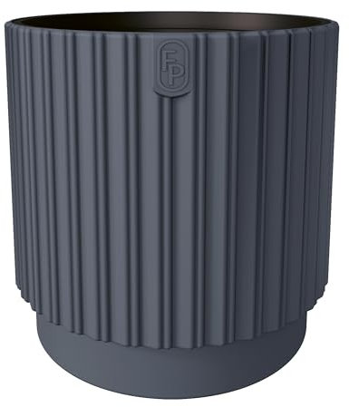 DIKEL Maceta Redonda de 30 cm de diámetro y 30 cm de Altura | Maceta de plástico Maceta para Interior y Exterior | Macetas de Estilo Minimalista Moderno para una decoración | Antracita