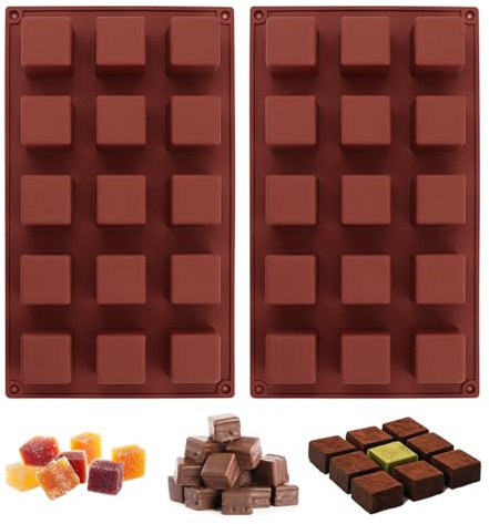 2 Stampi Per Cioccolato, Stampi In Silicone Quadrati, Stampi Per Caramelle, Stampi Per Torte, Strumenti Per Dolci