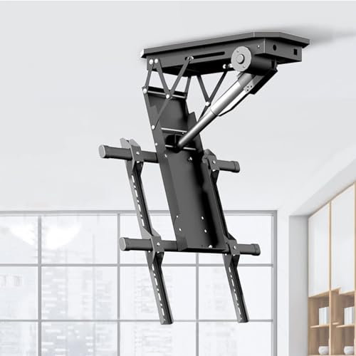 DRFGNF Soporte de Pared para TV, Soporte motorizado para TV de Techo, Soporte Ajustable para TV de Techo, abatible de 0 a 85°, Elevador de TV Oculto, Soporte de Techo para TV abatible motorizado, s