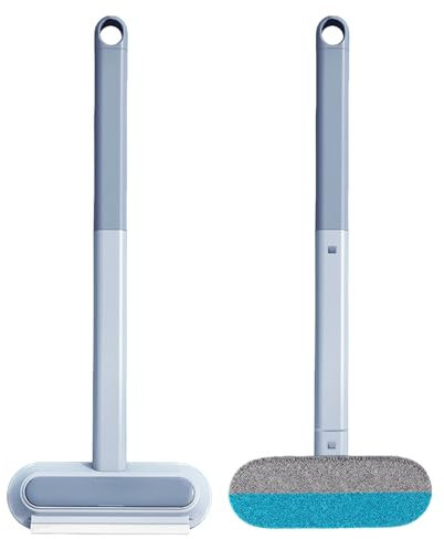 Mafagwre 2Pcs Pet Hair Remover, 4 In 1 Multifunctional Pet Hair Removal Tool, Cleaner Brush, Hair Removal Broom for Carpet Car Glass, Clothes and Bedding (Blue)