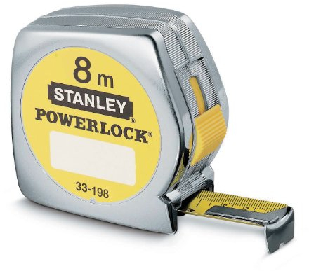 Stanley 1-33-198 Mesure 8 M X 25 Mm En Abs Powerlock Classic Fabriqué En France - Ruban Large - Revêtement Blade Armor Et Mylar - Crochet 3 Rivets - Boitier Abs Antichoc - Blocage De Ruban