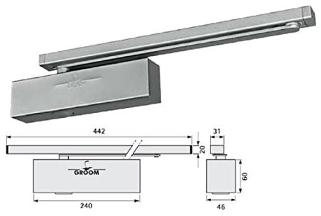 Groom fermetures - Ferme-porte gr 400 - Finition.Argent -