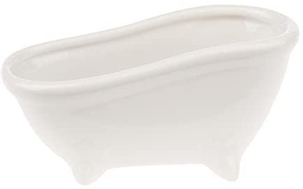 Ceramiczna mydelniczka Wanna, 15 x 7,2 cm, biała błyszcząca Miska dekoracyjna