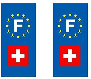 Autocollant plaque immatriculation drapeau suisse Moto