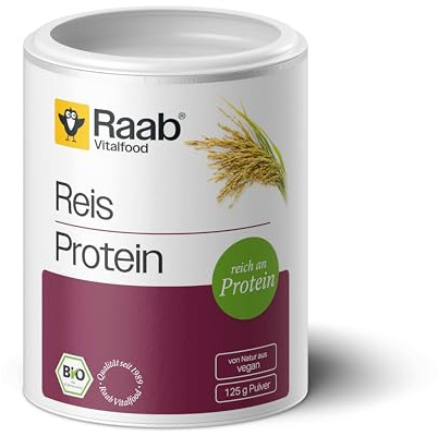 Raab® Bio Reis-Protein Pulver (125 g) | Mit 80 % pflanzlichem Eiweiß, aus biologischem Anbau, vegan, für Shakes, 125 g
