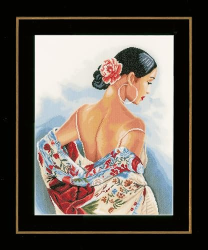 Lanarte Counted Cross Stitch KIT Flower Scarf (AIDA)