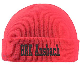 Strickmütze WUNSCHTEXT (rot)