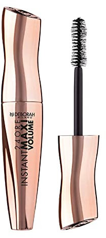 Deborah Milano - Mascara 24 Ore Instant Maxi Volume Black, Effetto Volumizzante e Allungante a Lunga Durata, Dona Ciglia Idratate e Incurvate, 12 ml