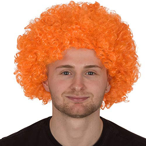 Redstar Fancy Dress - Afro-Perücke für Erwachsene - Locken - Party Clown Kostüm - Accessoire - Orange