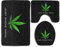 GGdjst 3 Stück Matte rutschfest Bad-Teppich - Flower Psychedelic Marijuana Weed Leaf Cannabis Skidproof Toilet Bath Rug Mat U Shape Contour Lid Cover for Shower Spa Multicolor3