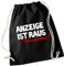 coole-fun-t-shirts ANZEIGE IST RAUS - FREUNDCHEN ! Turnbeutel Rucksack Tasche für Kinder Schwarz