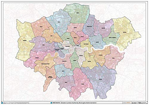 Greater London Authority Boroughs Wall Map - Paper