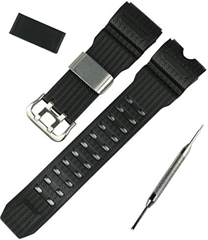 KHZBS Hochwertiges Gummi-Uhrenarmband der G-Shock-Serie Ersatz für GWG-1000-1A GWG-1000 Herren-Armband Silikon Schwarz, 22mm