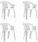 garbar Cool Set 4 Silla con Brazos Exterior | jardín, terraza, balcón, Picnic, Camping, Catering, Eventos, reuniones | diseño, Ligero, apilable | Blanco