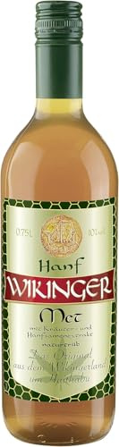 Wikinger Met Hanf, Honigwein mit Hanf Aroma, 0,75 L, 10% Vol. | Naturtrüber Honigmet mit feinherbem Hanf-Aroma, Naturbelassen und aromatisch, Aus der Ursprungsregion in Norddeutschland