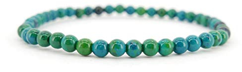 Armband Chrysokoll mit 4 mm Mineralien und Kristallen, energetische Schönheit, Meditation, spirituelle Amulette