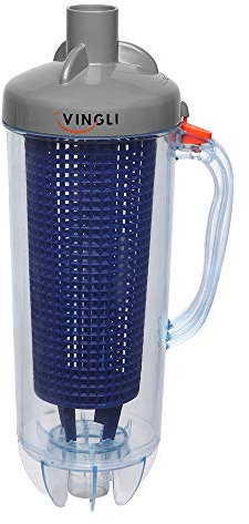 VINGLI Leaf Canister with Plastic Mesh Basket Leaf Trap with Handle Skim Leaves and Twigs Fits Pool Vacuum Cleaner Automatic Sweeper, Blue