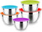 HaWare Rührschüssel 5er Set, 100% Edelstahl Salatschüssel Schüssel Set mit Luftdichtem Deckel – 4.5L / 2.7L / 1.5L/ 1.2L/ 0.7L, ideal zum Kochen/Backen/Aufbewahrung, Stapelbar & Spülmaschinenfest