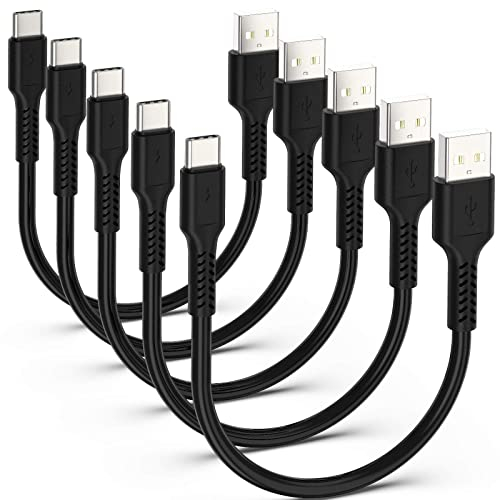 Cable USB C Corto (0,2m 5 Pack), ADILIFT Cable USB Tipo C de Carga Rápida 20cm 3A USB-C a USB-A USB 2.0 Cable para Samsung Galaxy S10, S9, S8, Huawei P20/Mate20, OnePlus 6T y más - Negro