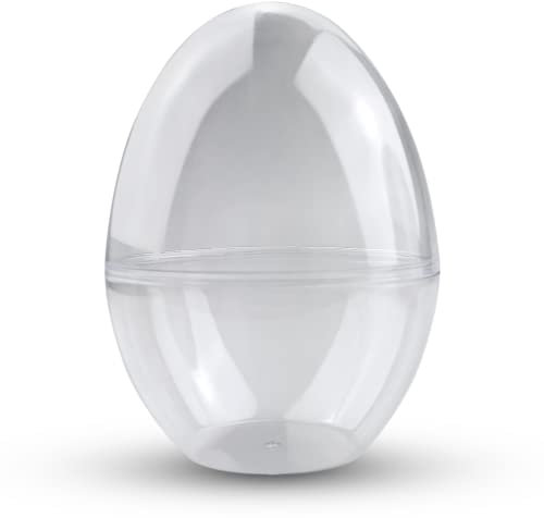 Netuno 5 Stück Acryl-Eier 9 cm Größe, 7 cm Durchmesser transparent teilbar stehend Kunststoff-Eier Plastik-Eier Ostereier zum Découpage Dekoration Basteln