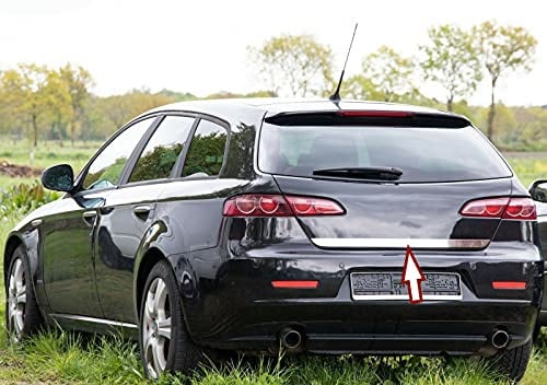 Recambo Kofferraumleiste passend für Alfa Romeo 159 | Limousine 2005–2011, Sportwagon 2006–2011 | Am unteren Heckklappenrand | Edelstahl in Chrom-Optik | Aufkleben
