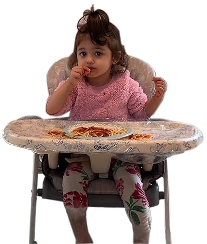 Pristine Aid Toddler Table Cover for Highchair – 8Pcs Set High Chair Cover Compatible with Standard Trays – Disposable and Practical Design – Ideal for Non-Messy Experiences, Baby Weaning … (8 PCS)