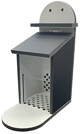 Tropic Shop Eichhörnchen Futterbox – Wetterfeste Futterstation aus Kunststoff – Robuster Futterspender/Futterautomat für Eichhörnchen im Garten (Schwarz)