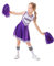 JUIYNIZT Kinder Mädchen Cheerleader Cheerleading Kostüm Uniform Karneval Fasching Party Halloween Kostüm Kleid Minirock mit 2 Pompoms und Socken (Lila, 146-152)