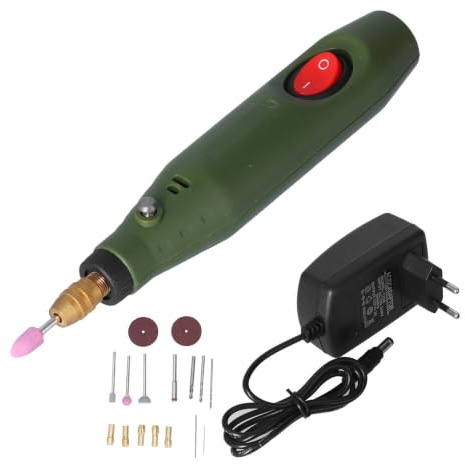 LiebeWH 18-teiliges Mini-Rotationswerkzeug Set, AC 100–240V, P‑500‑8, multifunktional, elektrische Mini-Bohrmaschine, Schleifer, Gravierstift, zum Schleifen, Polieren, Gravieren (EU Plug)
