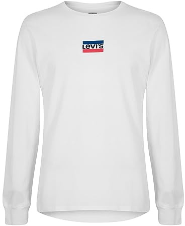 Levi's Herren Long-Sleeve Standard Graphic Tee T-Shirt, Mini Sportswear Ls Srt White+, XS