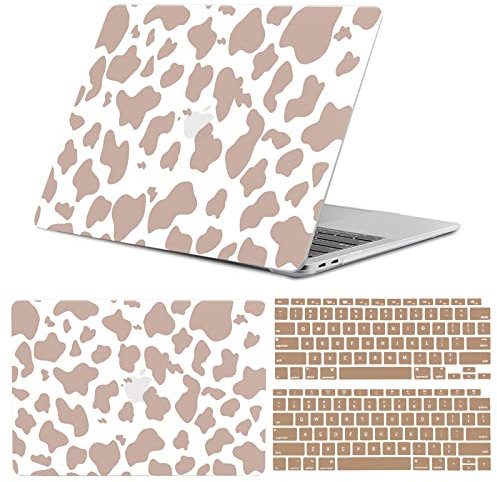 GABraden Compatible with MacBook Air 13 inch Case,2020 2019 2018 Release,(A2337 M1 A2179 A1932),with Touch ID and 2 Pack Keyboard Protectors,Laptop Plastic Hard Shell（Brown Cow）