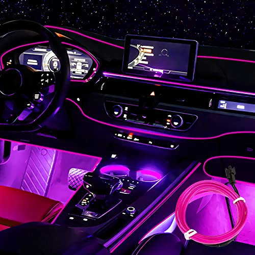 TOPJOWGA Led Ambientebeleuchtung Auto, 5m Ambientebeleuchtung USB Anschluss 5v, Schnittstellenlicht Autobeleuchtungen, Ambientebeleuchtung Wasserdicht Innenraum Atmosphäre Licht (Lila)