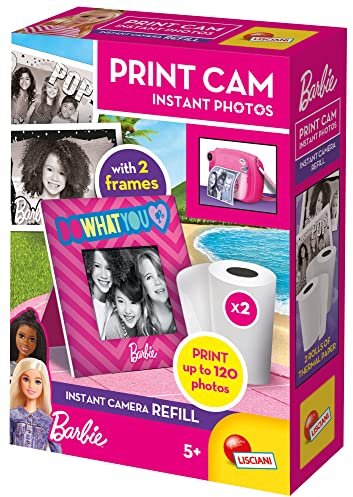Lisciani Giochi- Barbie Print Cam Hi-Tech, Ricariche, Bambini da 4 Anni, 2 Rotoli per 120 Usare, Stampa Subito Le tue Foto, Funzione Video e Selfie, Multicolore, Medium, 97968