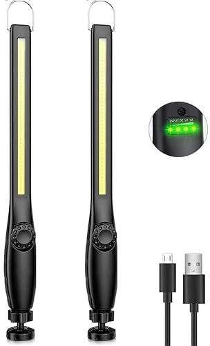 LED Arbeitsleuchte Taschenlampe Werkstattlampe Aufladbar COB inspektionslampe stablampe mit Magnetischen arbeitslampe für Auto Reparatur, Werkstatt, Garage, Camping, Notbeleuchtung (2 Stück)