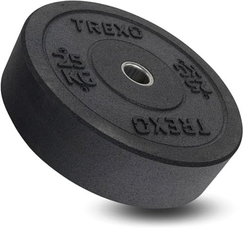 TREXO Olympic Bumper 25 KG Hantelscheibe Gummiertes Material für Langhantel 50 mm Durchmesser Langlebige FitnessScheibe Krafttraining Crossfit