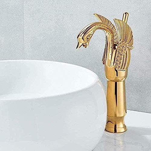 Wasserhahn Schwan Schwan Wasserhahn Badezimmer Über Theke Waschbecken Waschbecken Wasserhahn Chrom Chrom Einhand-Schwan Wasserhahn für heißes und kaltes Wasser