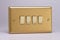 Varilight XB9D Quad Light Switch, 10A, 4-Gang, 2-Way, Classic Brushed Brass
