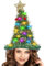 AQXONG Leuchtende Weihnachtsmütze, Weihnachtsmütze mit 30 LED-Lichtern, Weihnachtsbaumhut, 3 Beleuchtungsmodi - 4 Helle Farben, Bunte Weihnachtsmützen geeignet für Partys/Familien/Karneval/Maskeraden