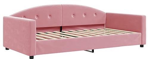 vidaXL Tagesbett, Gästebett 2-in-1, Sofabett Schlafsofa für Schlafzimmer Wohnzimmer, Bettsofa Sofa, Modernes Design, Rosa 100x200cm Samt