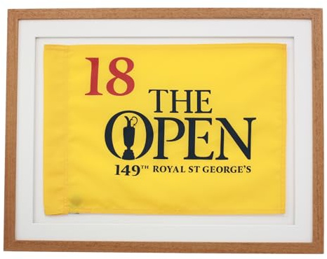 Flag Display Frame. Frame size: 45.5x60cm. Perfect for Golf Flags and other flag memorabilia | The Open | Golf Championship | The Masters (Oak Frame)