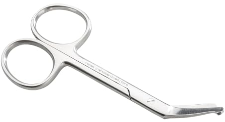 REMOS Forbici per stomia per mancini in acciaio inossidabile | lame ricurve e seghettate | per tagliare a misura il dispositivo per stomia