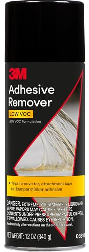3M Adhesive Remover, 12 oz., Quickly Remove Adhesive, Attachment Tape, Tar, Wax & Adhesive Residue, Low VOC <20%, No Residue Left Behind, Easy-to-Use Formula, Also Works on Glass & Vinyl (03618VOC20)