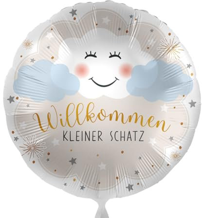Folienballon Baby Willkommen Kleiner Schatz Ballon Babyparty Hallo Baby Dusche Luftballon Geburtsparty, Made in EU, Helium geeignet