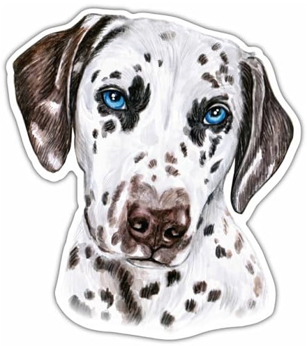 Samunshi® Dalmatiner Aufkleber Car Decal Sticker für Mofa Fahrrad Roller oder Auto Sticker Fahrrad Mtb Mountainbike Rennrad Hund Dog Dogo 15cm Dalmatiner