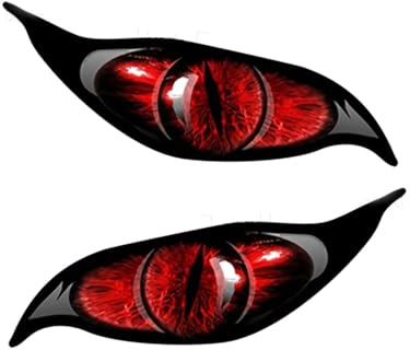 Shurzzesj 2 Stück Aufkleber Augen-Paar, Eyes Sticker, Spaßartikel, Evil Eyes Mit Iris Vinyl Drohne Motorrad Helm Auto Aufkleber Sticker, Reflektierende Aufkleber-Spiegelabdeckung Mit Gruseligen Augen