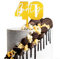 BETESSIN Cake Topper 40 Geburtstag Tortenstecker Torten Deko 40. Jahrestag Forty Acryl Gold 40. Geburtstag Kuchendeko 40th Jahrestag Cupcake Topper Kuchen Topper Jubiläum Geburtstagstorte Deko