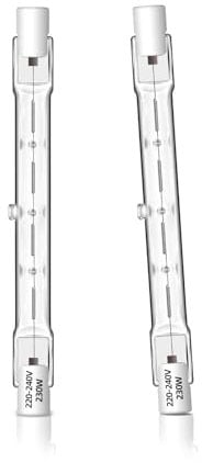 Caldarax 2 Stück R7s Halogen Leuchtmittel 118MM 230W 230V, R7S Halogenstablampe Dimmbar, 4560LM 2700K Warmweiß R7s Halogenstab, Linear Halogen J118 R7s für Flutlichter, Landschaftsleuchten