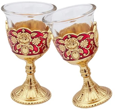 Nbbwwu Farbige Wasserkelche aus Glas | Palast-Stil hohe Gläser Set | Stiel-Trinkgläser im Retro-Stil für Büros, Hochzeiten, Küche