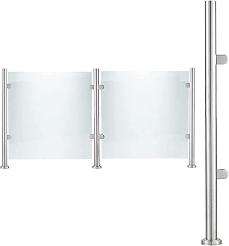 Postes de abrazadera para cercas de escaleras para terrazas de jardín, poste de barandilla de barandilla de vidrio para cubiertas de escaleras, poste redondo para cercas de barandilla de acero inoxida