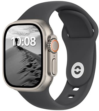 ELETTRONEO SB Correa Deportiva para Apple Watch Ultra 2 49mm, Series 10 46mm, 9 8 7 45mm 41mm, SE 6 5 4 44mm 40mm, 3 2 1 42mm 38mm Pulsera Strap, Gris Espacial